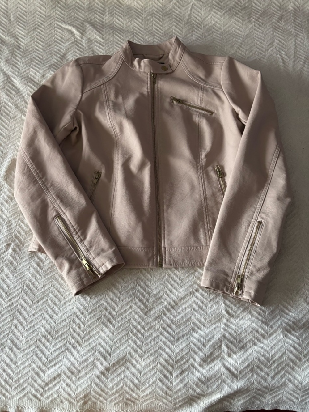 Baccini Pale Blush Faux Leather Jacket